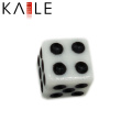 8mm Square Corner White com Black Dot Dice Jogo